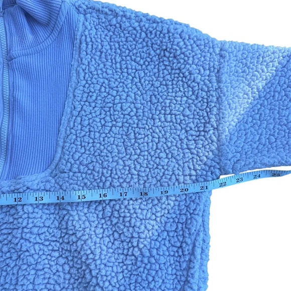 Aerie Dream Sherpa Quarter Zip Sweatshirt Pullover Purple XS - Picture 7 of 12